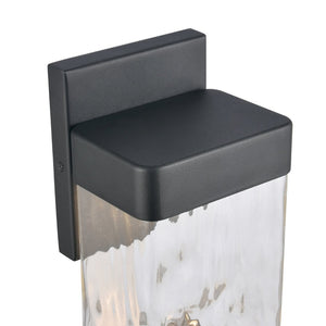 Atlas Cornice Integrated LED Outdoor Sconce - Modern Architectural Design with Hand-Blown Glass Finish Charcoal Black 5'' OL11100-BK