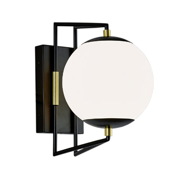 Atlas Cosmos 12.5'' High Integrated LED Outdoor Sconce – Modern Matte Black & Brass Fixture for Patios OL11101-BK