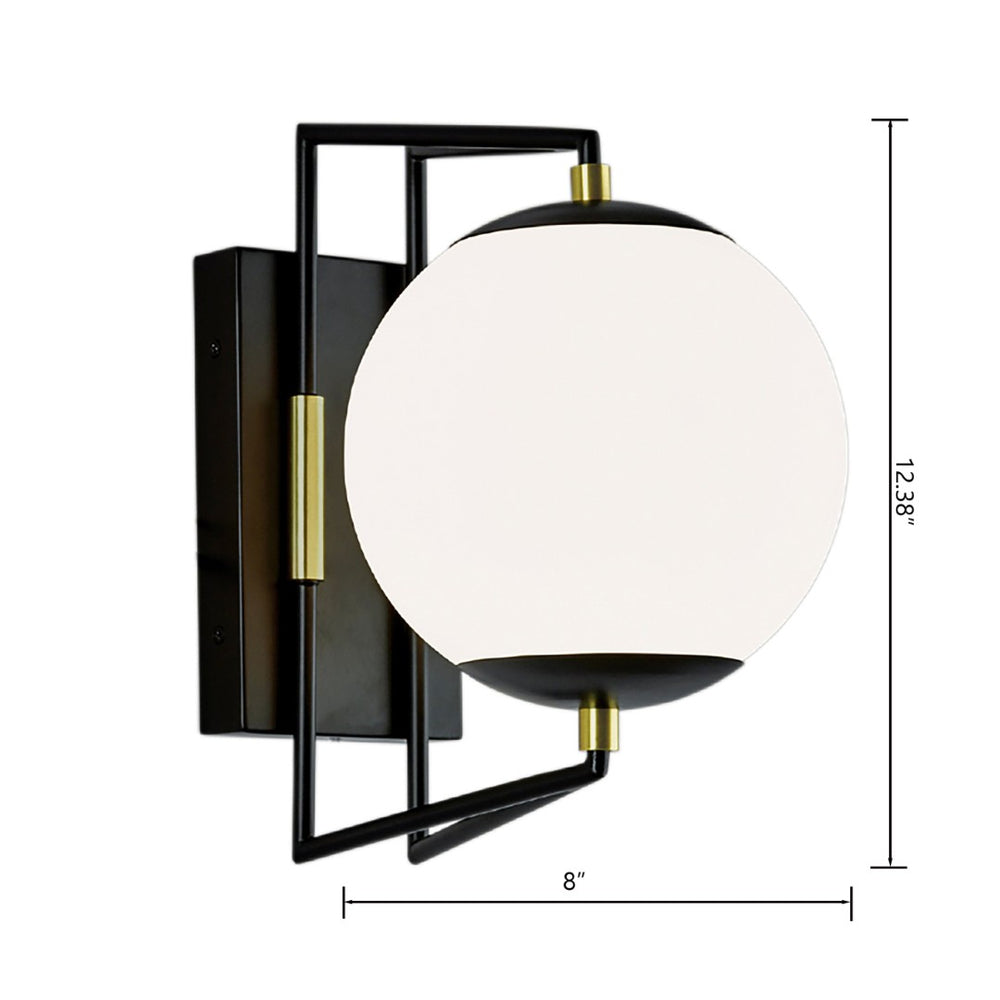 Atlas Cosmos 12.5'' High Integrated LED Outdoor Sconce – Modern Matte Black & Brass Fixture for Patios OL11101-BK