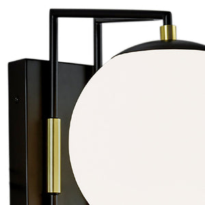 Atlas Cosmos 12.5'' High Integrated LED Outdoor Sconce – Modern Matte Black & Brass Fixture for Patios OL11101-BK