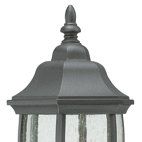 Atlas Covington 14.25-Inch Traditional Outdoor Sconce with Curved Glass Panels for Elegant Illumination Black 6.5'' OL11105-BK