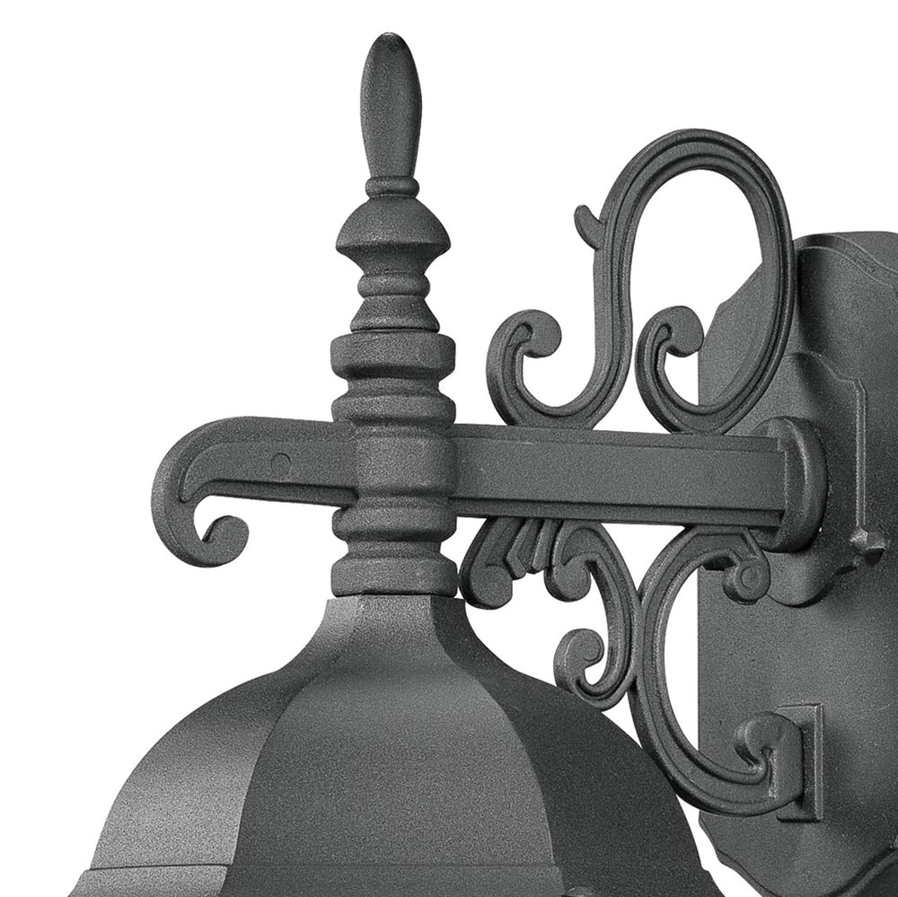 Atlas Covington 1-Light Outdoor Sconce - Timeless Elegance with Curved Glass Panels for Entryways & Porches Black 8'' OL11106-BK