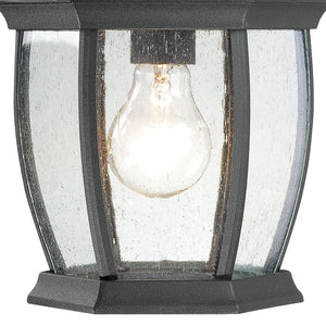 Atlas Covington 1-Light Outdoor Sconce - Timeless Elegance with Curved Glass Panels for Entryways & Porches Black 8'' OL11106-BK