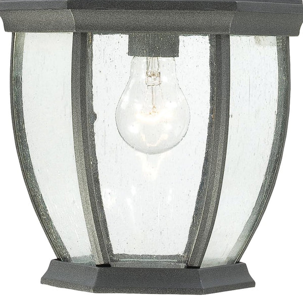 Atlas Covington 1-Light Outdoor Sconce - Timeless Elegance with Curved Glass Panels for Entryways & Porches Black 9.5'' OL11107-BK