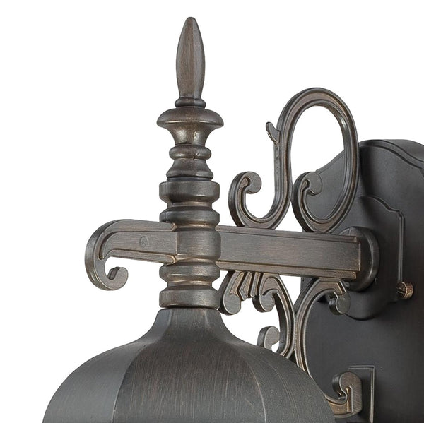 Atlas Covington 1-Light Outdoor Sconce - Timeless Elegance with Curved Glass Panels for Entryways & Porches Painted Bronze OL11107-BZ