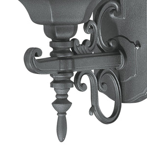 Atlas Covington 14.25-Inch Traditional Outdoor Sconce with Curved Glass Panels for Elegant Illumination Black 8'' OL11109-BK