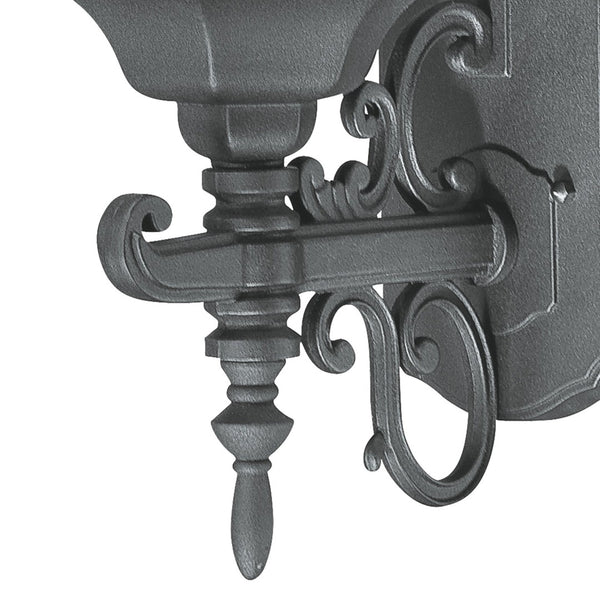 Atlas Covington 14.25-Inch Traditional Outdoor Sconce with Curved Glass Panels for Elegant Illumination Black 8'' OL11109-BK