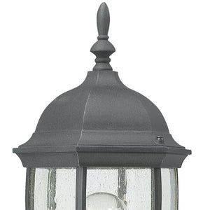 Atlas Covington 14.25-Inch Traditional Outdoor Sconce with Curved Glass Panels for Elegant Illumination Black 8'' OL11109-BK