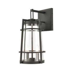 Atlas Crofton 2-Light Outdoor Wall Sconce - Charcoal Finish, Mission Style for Elegant Illumination OL11110-BK