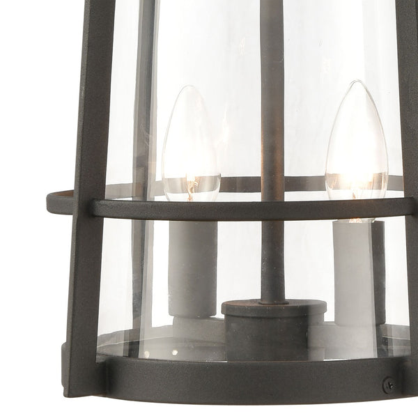 Atlas Crofton 2-Light Outdoor Wall Sconce - Charcoal Finish, Mission Style for Elegant Illumination OL11110-BK