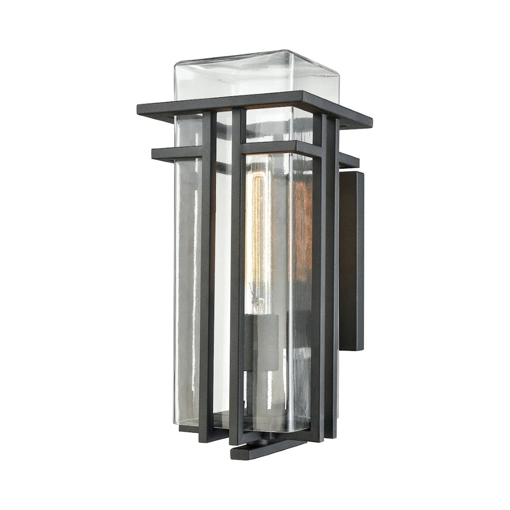 Atlas Croftwell 15'' High Outdoor Sconce - Modern Matte Black with Glass Shade for Stylish Illumination OL11112-BK1
