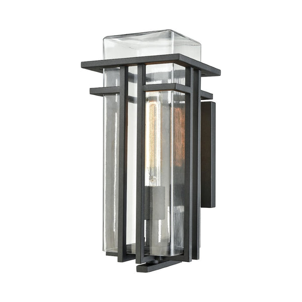 Atlas Croftwell 15'' High Outdoor Sconce - Modern Matte Black with Glass Shade for Stylish Illumination OL11112-BK1