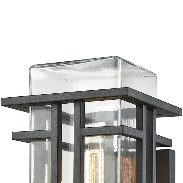 Atlas Croftwell 15'' High Outdoor Sconce - Modern Matte Black with Glass Shade for Stylish Illumination OL11112-BK1