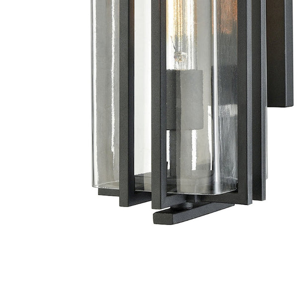Atlas Croftwell 15'' High Outdoor Sconce - Modern Matte Black with Glass Shade for Stylish Illumination OL11112-BK1