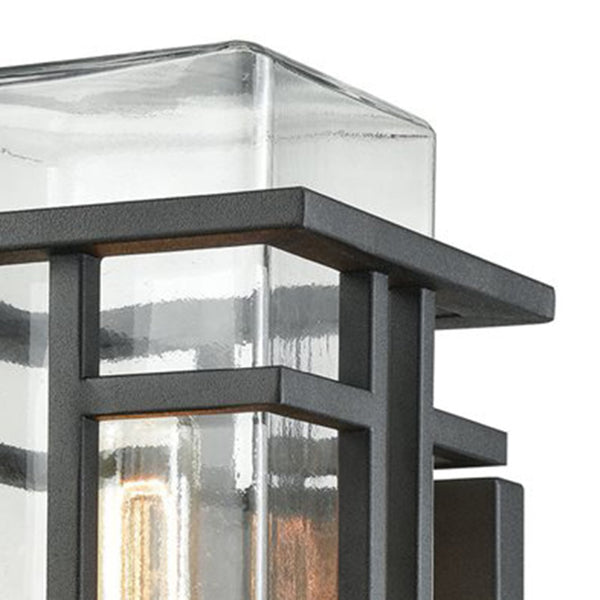Atlas Croftwell 15'' High Outdoor Sconce - Modern Matte Black with Glass Shade for Stylish Illumination OL11112-BK1