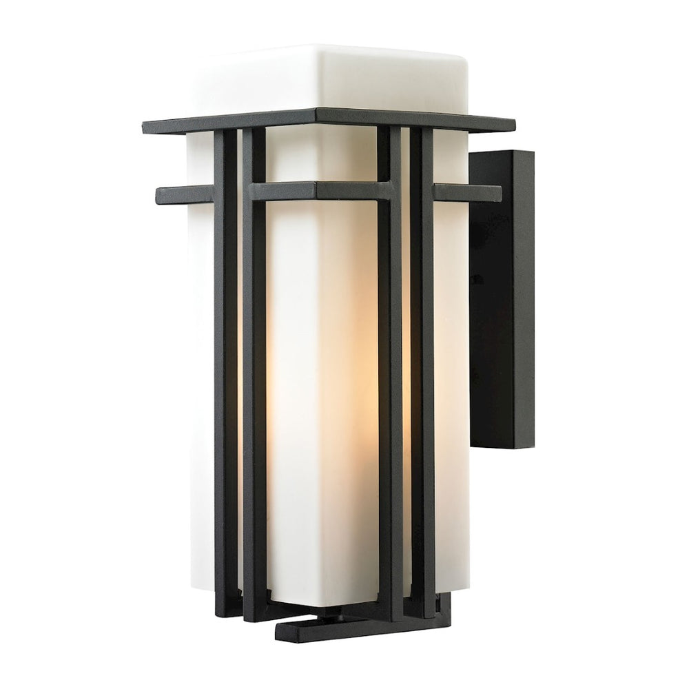 Atlas Croftwell 17'' High Outdoor Sconce - Modern Textured Matte Black Light Fixture for Stylish Spaces OL11113-BK