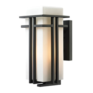 Atlas Croftwell 17'' High Outdoor Sconce - Modern Textured Matte Black Light Fixture for Stylish Spaces OL11113-BK