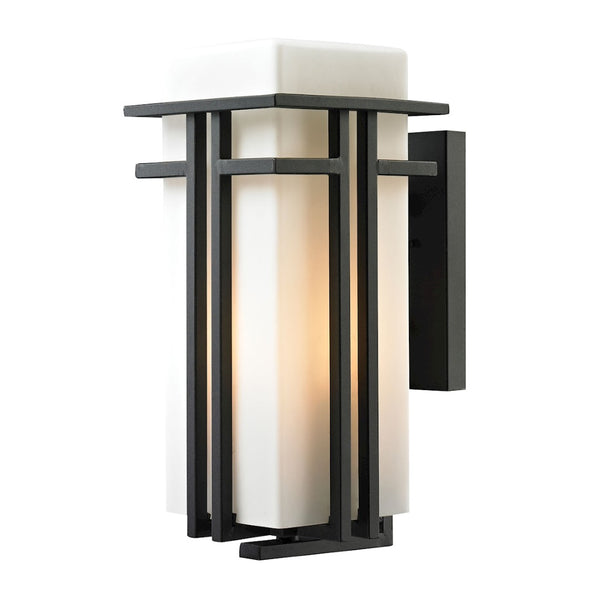 Atlas Croftwell 17'' High Outdoor Sconce - Modern Textured Matte Black Light Fixture for Stylish Spaces OL11113-BK