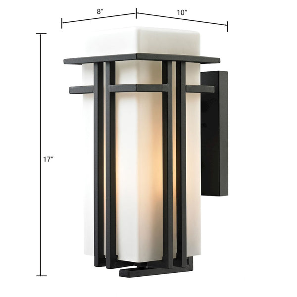 Atlas Croftwell 17'' High Outdoor Sconce - Modern Textured Matte Black Light Fixture for Stylish Spaces OL11113-BK
