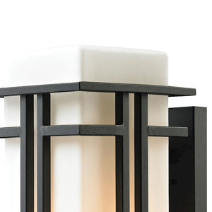 Atlas Croftwell 17'' High Outdoor Sconce - Modern Textured Matte Black Light Fixture for Stylish Spaces OL11113-BK