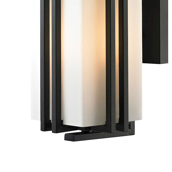 Atlas Croftwell 17'' High Outdoor Sconce - Modern Textured Matte Black Light Fixture for Stylish Spaces OL11113-BK