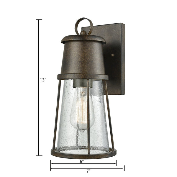 Atlas Crowley 13" High Outdoor Sconce in Hazelnut Bronze - Elegant 1-Light Fixture for Porches & Entryways OL11114-BZ