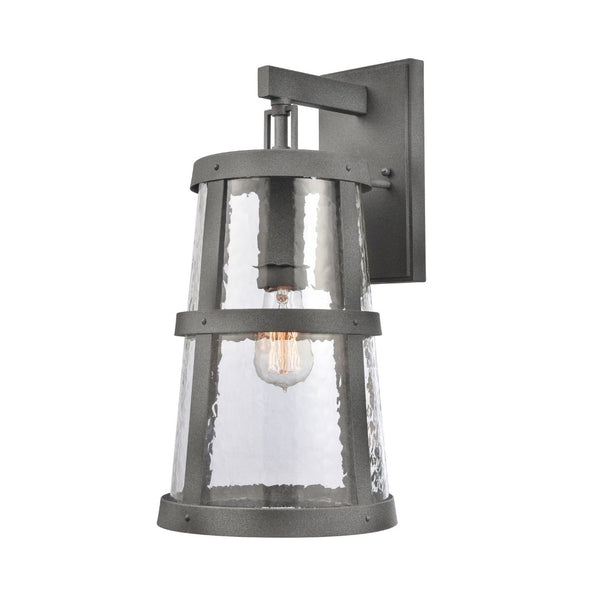 Atlas Dakota 14'' High Outdoor Sconce - Rustic Charm with Weather-Resistant Design for Lasting Elegance Distressed Zinc 9'' OL11119-GY