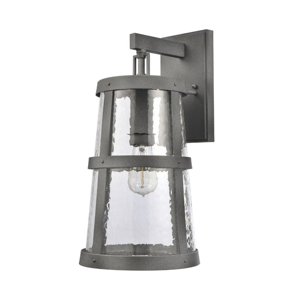 Atlas Dakota 14'' High Outdoor Sconce - Rustic Charm with Weather-Resistant Design for Lasting Elegance Distressed Zinc 9'' OL11119-GY