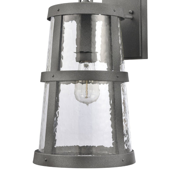 Atlas Dakota 14'' High Outdoor Sconce - Rustic Charm with Weather-Resistant Design for Lasting Elegance Distressed Zinc 9'' OL11119-GY