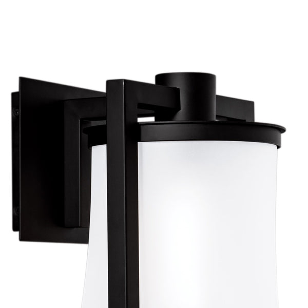 Atlas Drape 1-Light Outdoor Sconce - Matte Black, Irregular Glass Shade for Stylish Exterior Illumination OL11129-BK