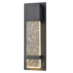 Atlas Emode 14'' High Matte Black LED Outdoor Sconce with Cut-Corner Crystal for Elegant Illumination OL11134-BK
