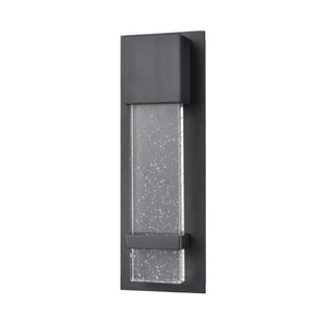 Atlas Emode 14'' High Matte Black LED Outdoor Sconce with Cut-Corner Crystal for Elegant Illumination OL11134-BK