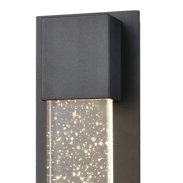 Atlas Emode 14'' High Matte Black LED Outdoor Sconce with Cut-Corner Crystal for Elegant Illumination OL11134-BK