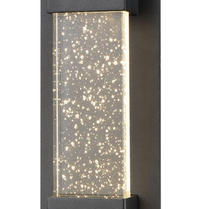 Atlas Emode 14'' High Matte Black LED Outdoor Sconce with Cut-Corner Crystal for Elegant Illumination OL11134-BK