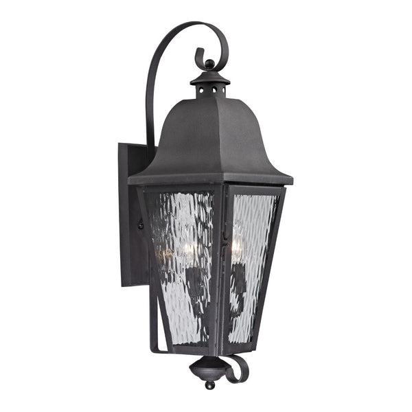 Atlas Forged Brookridge 30” High 3-Light Outdoor Sconce - Timeless Lantern Design for Elegant Illumination Charcoal 10'' OL11135-BK