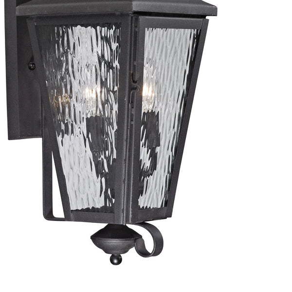 Atlas Forged Brookridge 30” High 3-Light Outdoor Sconce - Timeless Lantern Design for Elegant Illumination Charcoal 10'' OL11135-BK