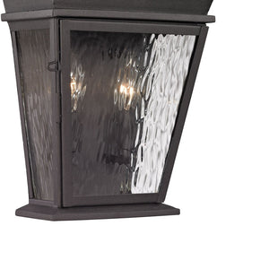 Atlas Forged Provincial 2-Light Outdoor Sconce - Traditional Lantern Design for Elegant Exterior Illumination Charcoal 10'' OL11136-BK