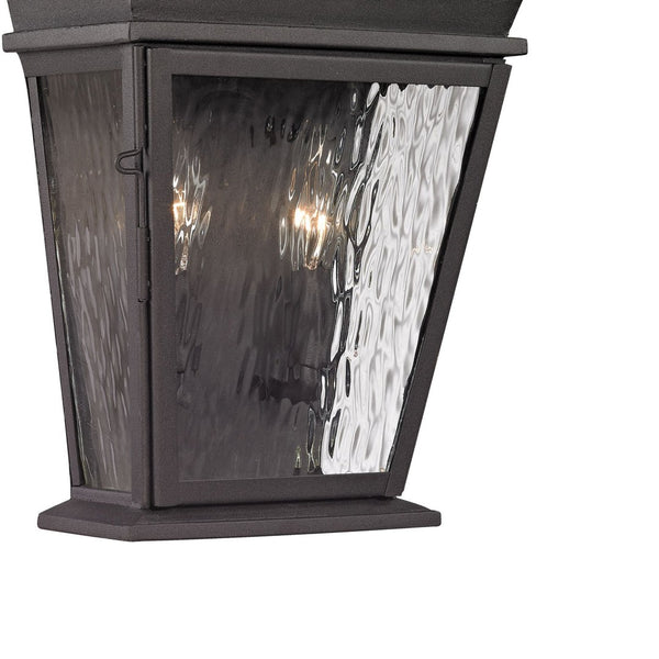Atlas Forged Provincial 2-Light Outdoor Sconce - Traditional Lantern Design for Elegant Exterior Illumination Charcoal 10'' OL11136-BK