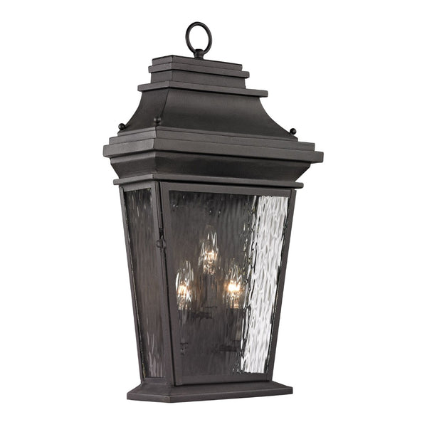 Atlas Forged Provincial 2-Light Outdoor Sconce - Traditional Lantern Design for Elegant Exterior Illumination Charcoal 13'' OL11137-BK