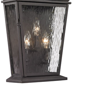 Atlas Forged Provincial 2-Light Outdoor Sconce - Traditional Lantern Design for Elegant Exterior Illumination Charcoal 13'' OL11137-BK