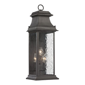 Atlas Forged Provincial 2-Light Outdoor Sconce - Traditional Lantern Design for Elegant Exterior Illumination Charcoal 8'' OL11138-BK