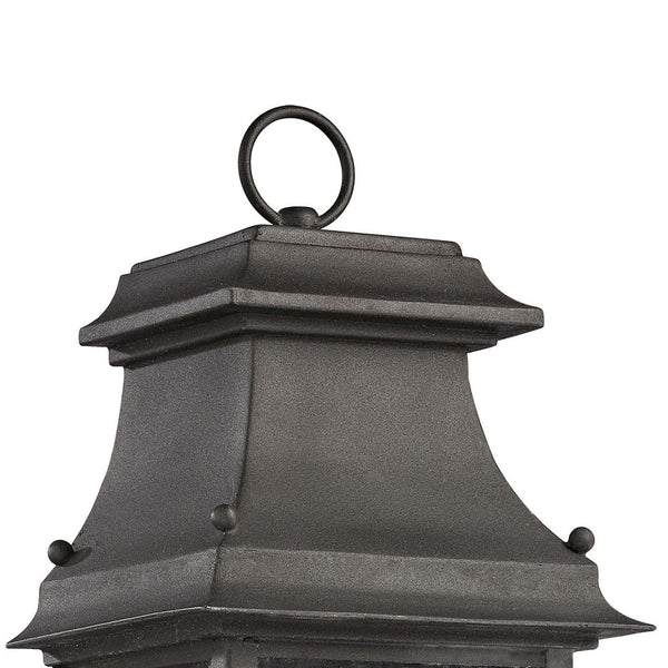 Atlas Forged Provincial 2-Light Outdoor Sconce - Traditional Lantern Design for Elegant Exterior Illumination Charcoal 8'' OL11138-BK