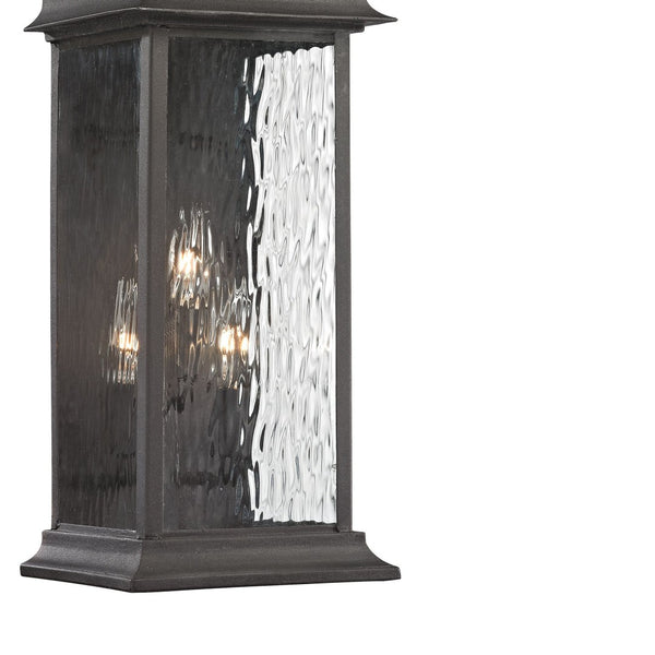 Atlas Forged Provincial 2-Light Outdoor Sconce - Traditional Lantern Design for Elegant Exterior Illumination Charcoal 8'' OL11138-BK