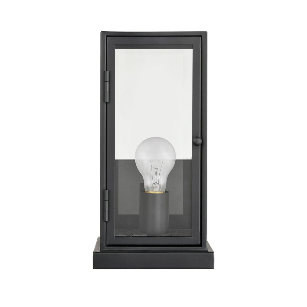 Atlas Foundation Modern 12'' Outdoor Sconce - Durable Design with Clear Glass Panels & Aged Brass Accent Matte Black 6'' OL11139-BK