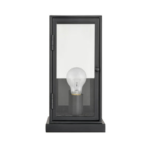 Atlas Foundation Modern 12'' Outdoor Sconce - Durable Design with Clear Glass Panels & Aged Brass Accent Matte Black 6'' OL11139-BK