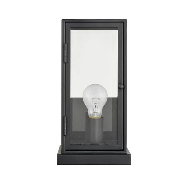 Atlas Foundation Modern 12'' Outdoor Sconce - Durable Design with Clear Glass Panels & Aged Brass Accent Matte Black 6'' OL11139-BK