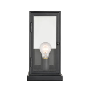 Atlas Foundation Modern 12'' Outdoor Sconce - Durable Design with Clear Glass Panels & Aged Brass Accent Matte Black 6'' OL11139-BK