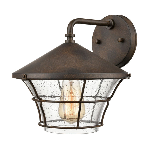 Atlas Gavin 10" High Outdoor Sconce - Hazelnut Bronze Curved Glass for Charming Porch & Entry Lighting OL11144-BZ