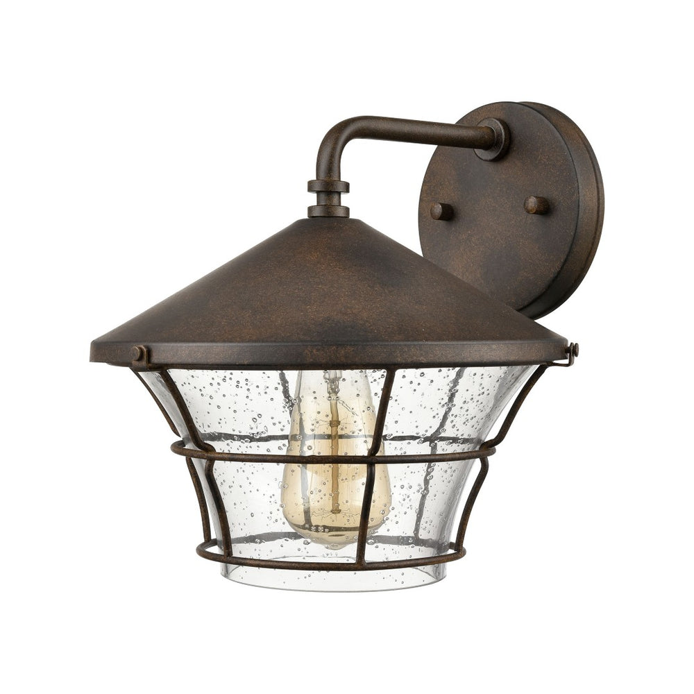 Atlas Gavin 10" High Outdoor Sconce - Hazelnut Bronze Curved Glass for Charming Porch & Entry Lighting OL11144-BZ
