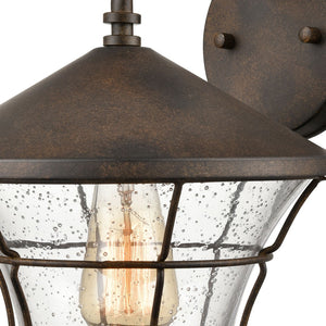 Atlas Gavin 10" High Outdoor Sconce - Hazelnut Bronze Curved Glass for Charming Porch & Entry Lighting OL11144-BZ